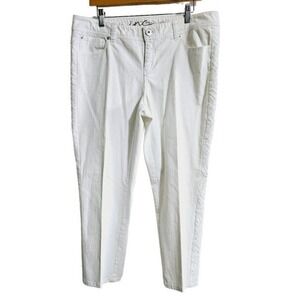 Inc Regular Fit Ankle Crop jeans Embroidered‎ Size 16 White